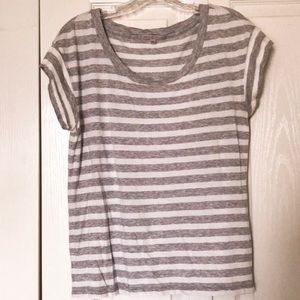 Gray and White Striped GAP Top